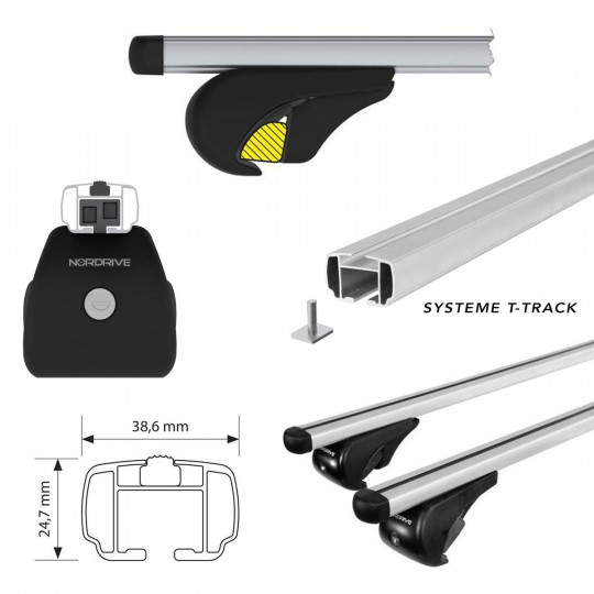 Pack Coffre De Toit Barres Alu Pour Toyota Proace City Verso Court A